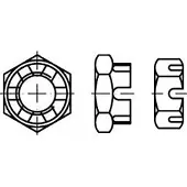 Toolcraft TO-6864345 Kroonmoeren M48 DIN 979 Staal 1 stuk(s)
