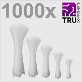 TRU COMPONENTS TC-12888564 T24CA073 Kabelbinder 3.6 mm Wit UV-gestabiliseerd 1000 stuk(s)