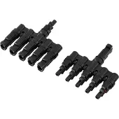 TRU COMPONENTS TC-13805804 5-voudige PV-aftakverbinderset Zwart Inhoud: 2 stuk(s)
