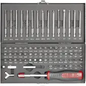 Toolcraft HT02183 820952 Bitset 75-delig Plat, Inbus, Clutch, Tri-Wing, Torque, Veeltand (XZN), Kruiskop Pozidriv, Kruiskop Phillips, T-profiel