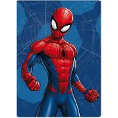 Borg Living Spiderman Fleece spinnenweb blauw 100 x 140 cm