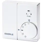 Eberle Serie Instat 868 Ruimteklokthermostaat H2.55xB7.5xD7.5cm draadloos Wit