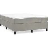 vidaXL Boxspring bed 140x190 cm fluweel lichtgrijs