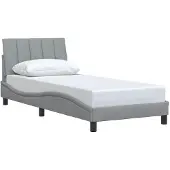 vidaXL Bedframe zonder matras "Hanko" 80x200 cm stof lichtgrijs