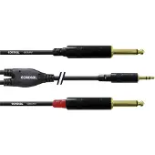Cordial 6 M REAN 3,5 MM/2X 6,3 MM