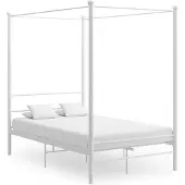 vidaXL Hemelbedframe metaal wit 140x200 cm