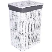 Gockowiak Witte grote rieten mand voor wassen, speelgoed - 72L, 60x40x30cm
