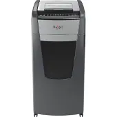 Rexel Optimum AutoFeed+ 750X papiervernietiger P4, volautomatisch, deeltjes snijden 4 x 30 mm, 140 l, 750 vel snijcapaciteit, met rollen, zwart
