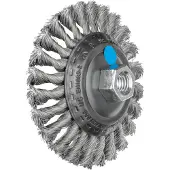 PFERD Schuurmiddelen, Geknoopte kegelborstel KBG Ø 115 x 15 mm M14 Roestvrij staaldraad-Ø 0,35 voor hoeken