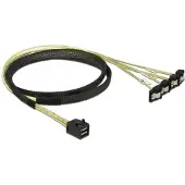 DeLOCK HDD Aansluitkabel [1x Mini-SAS-stekker (SFF-8643) - 4x SATA-bus 7-polig] 1 m Zwart, Geel