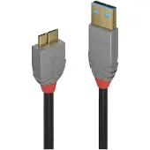 Lindy 36767 USB 3.0 Kabel, Type A/Micro-B, Anthra Line, Mannelijk/Mannelijk, 2 meter