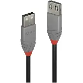 Lindy 36705 USB 2.0 verlengkabel, type A/A, Anthra Line, mannelijk/vrouwelijk, 5 meter