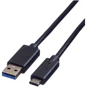 Roline USB 3.2 Gen 1 kabel, A-C, M/M, zwart, 1 m