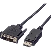 Roline DisplayPort Kabel DP Male - DVI Male (24+1), zwart, 1,5 m