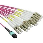 Value MPO-verdeelkabel, 50/125µm OM4, MPO/12x LC, paars, 2 meter
