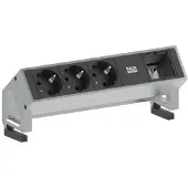 Bachmann DESK2 3x geaard stopcontact 1x ABD GST18 Inox