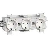 Hager stopcontact, 3-voudig, Wago, met frontmontage, 1 stuk.