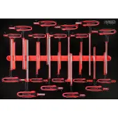 Ks Tools 8111018 Haakse schroevendraaierset 2 mm, 2.5 mm, 3 mm, 4 mm, 5 mm, 6 mm, 7 mm, 8 mm, 10 mm T 8, T 10, T 15, T 20, T 25, T 27, T 30, T 40, T 50 18-delig