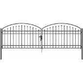 vidaXL Hekpoort ASSEN 401 x 175,5 cm Staal Grijs Vergrendelbaar