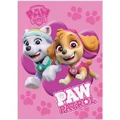 Paw Patrol fleece plaid Paws - 100 x 140 cm (Roze)