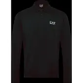 EA7 Heren Core Identity poloshirt met lange mouwen in zwart stretchkatoen (XS), Casual 8NPF17_PJVUZ