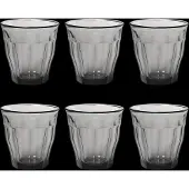 Duralex 6 Bekerglazen in Gehard Glas Picardie - 8,7xH9cm - Grijs - 25cl