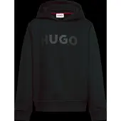 HUGO Kinderhoodie van een katoenmix met logoprint