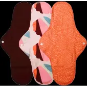 Imse Vimse nachtverband / kraamverband Orange Sprinkle - 3 stuks - wasbaar maandverband Nacht / Night / Super - Oranje mix