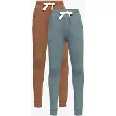 Minymo Joggingbroek - 2-pack - Toffee/Appelblauwzeegroen - - 1 jaar (80) - Joggingbroeken
