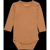 Minymo Romper l/s - Bamboe - Chipmunk - - 1 jaar (80) - Rompers Lange Mouw