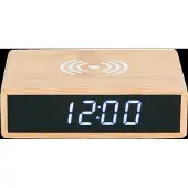 Karlsson - Wekker "Fat" met telefoonlader en LED-verlichting - Bruin - 8x10,6x3,1 cm
