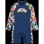 Roxy - Kid's Morning Flower Springsuit - Lycra 4 Years, blauw
