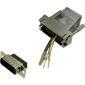 Bkl Electronic 10121123 Adapter D-sub stekker 15-polig - RJ45-bus 1 stuk(s) Single