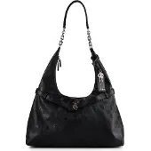 GUESS schoudertas Ella Logo Hobo Black Logo zwart
