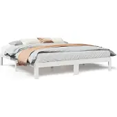 vidaXL Bedframe zonder matras massief grenenhout wit 180x200 cm