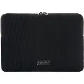Tucano Velluto Sleeve – Geschikt voor MacBook 16 – Gemaakt van Corduroy – Dubbele rits – Krasbestendige voering – Zwart - Zwart