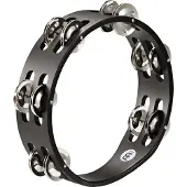 Meinl Percussion 2 Row Compact Tambourine Steel Jingles CTA2SBK