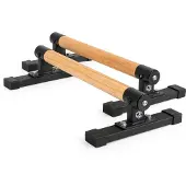Gymstick Premium Parallettes - Opdruksteunen - Hout/Zwart - M