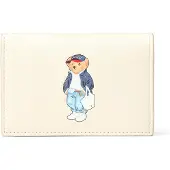 Ralph Lauren Bear Kredietkaart etui Leer 10 cm wit