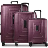 Redolz Essentials 14 4 wielen Kofferset 3-delig met uitbreidingsplooi rood