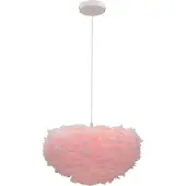 Olucia - SUZIE - Hanglamp - Roze / Wit - Vorm: Rond