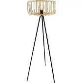 Olucia - TINA - Vloerlamp - Bruin / Zwart - Vorm: Rond