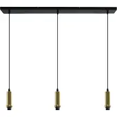 Olucia - RIKA - Hanglamp - Goud / Zwart - 3L - Vorm: Rechthoek