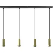 Olucia - RIKA - Hanglamp - Goud / Zwart - 4L - Vorm: Rechthoek