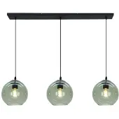 Olucia - GIADA - Hanglamp - Groen / Zwart - 3L - Vorm: Rechthoek