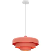 Olucia - MEREDITH - Hanglamp - Roze / Wit - Vorm: Rond