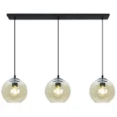 Olucia - GIADA - Hanglamp - Amber / Zwart - 3L - Vorm: Rechthoek