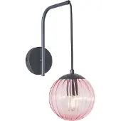 Olucia - RIFKA - Wandlamp - Roze / Zwart - Vorm: Rond