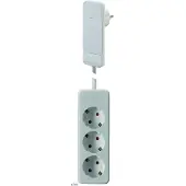 Bachmann SmartPlug platte connector, met 3x geaarde stekkerdoos, wit, 1,6 m