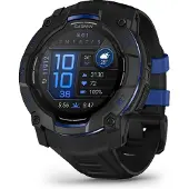 Garmin - Horloges - Instrinct 3 Amoled 50mm Black/Electric Blue voor Unisex - Zwart